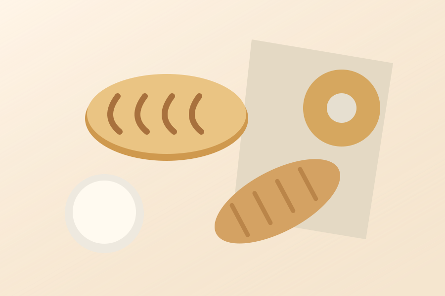 Artisan bakery flat lay