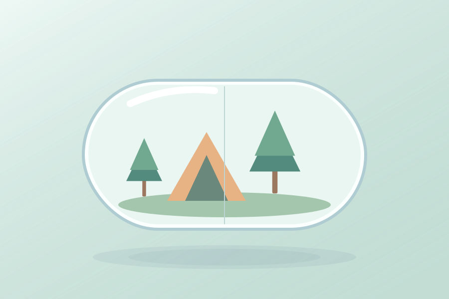 World inside a capsule — Concept illustration