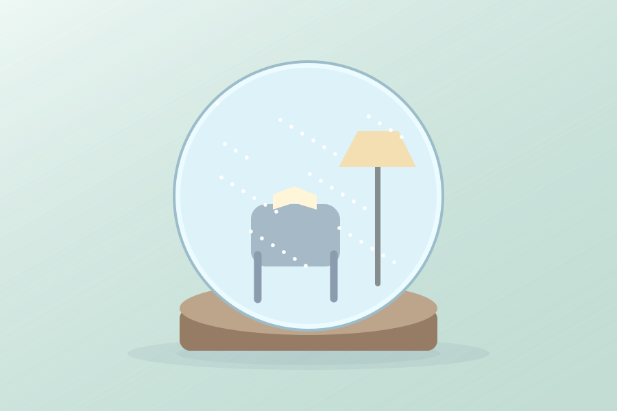 A story in a snow globe — Concept illustration