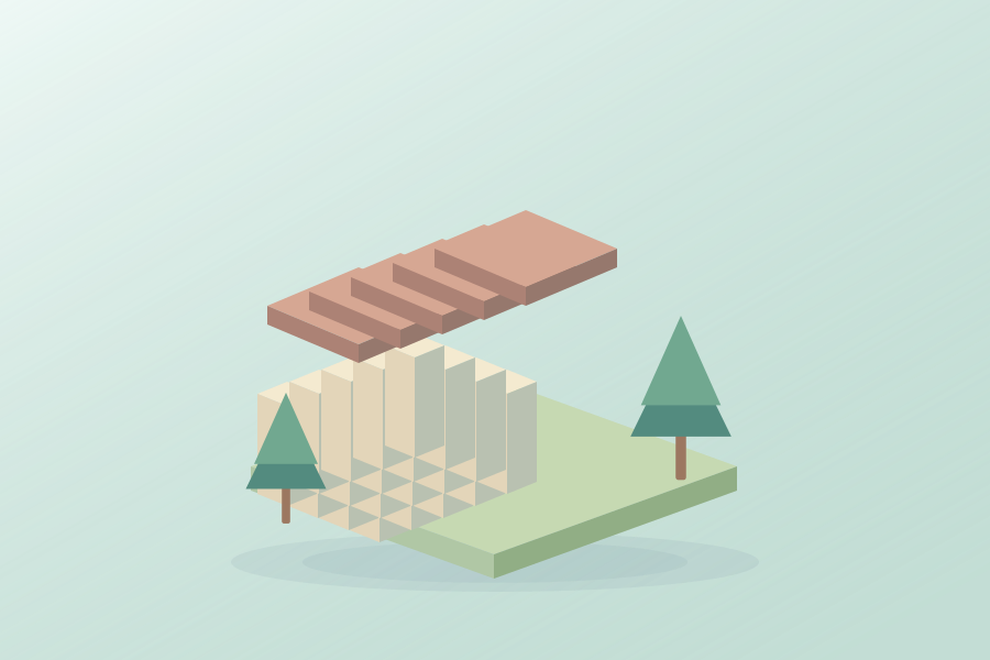 Voxel garden house — Concept illustration
