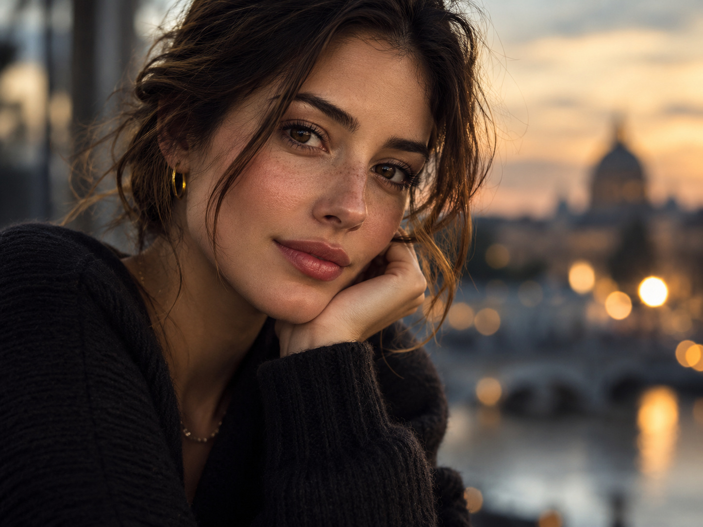Golden-hour city portrait — AI raster reference