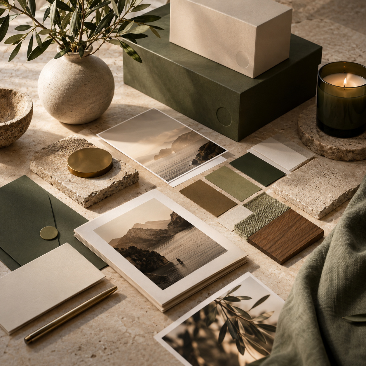 Visual brand direction board — AI raster reference