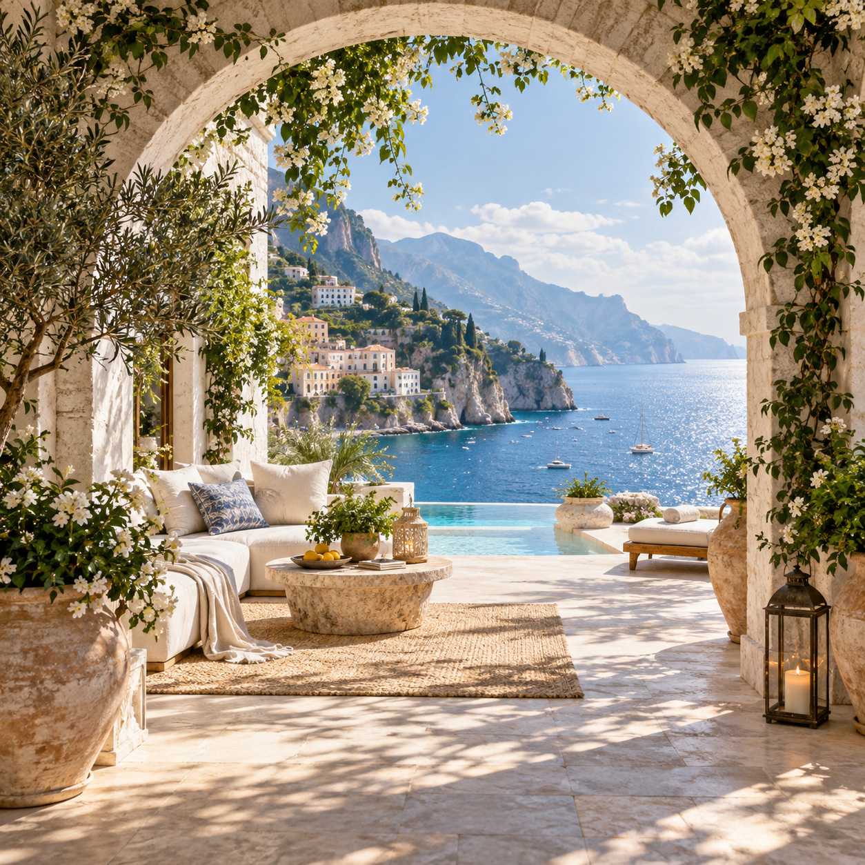 Coastal archway retreat — AI raster reference