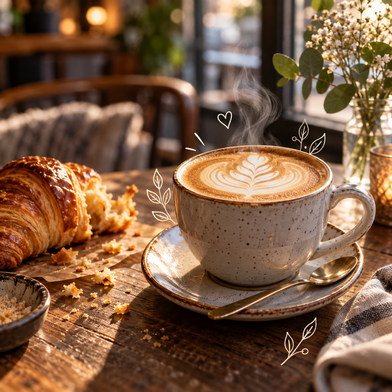 Coffee meets hand-drawn doodles