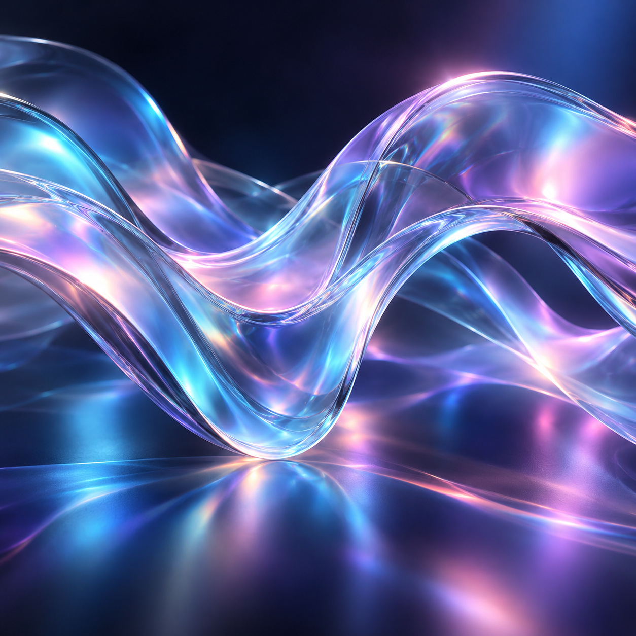 Iridescent glass waves
