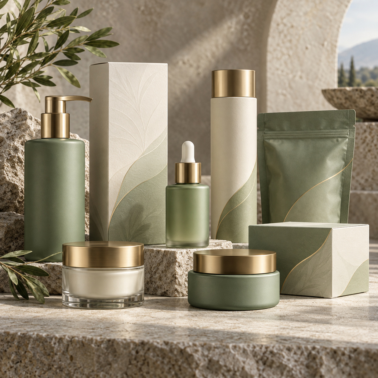 Coordinated packaging family — AI raster reference