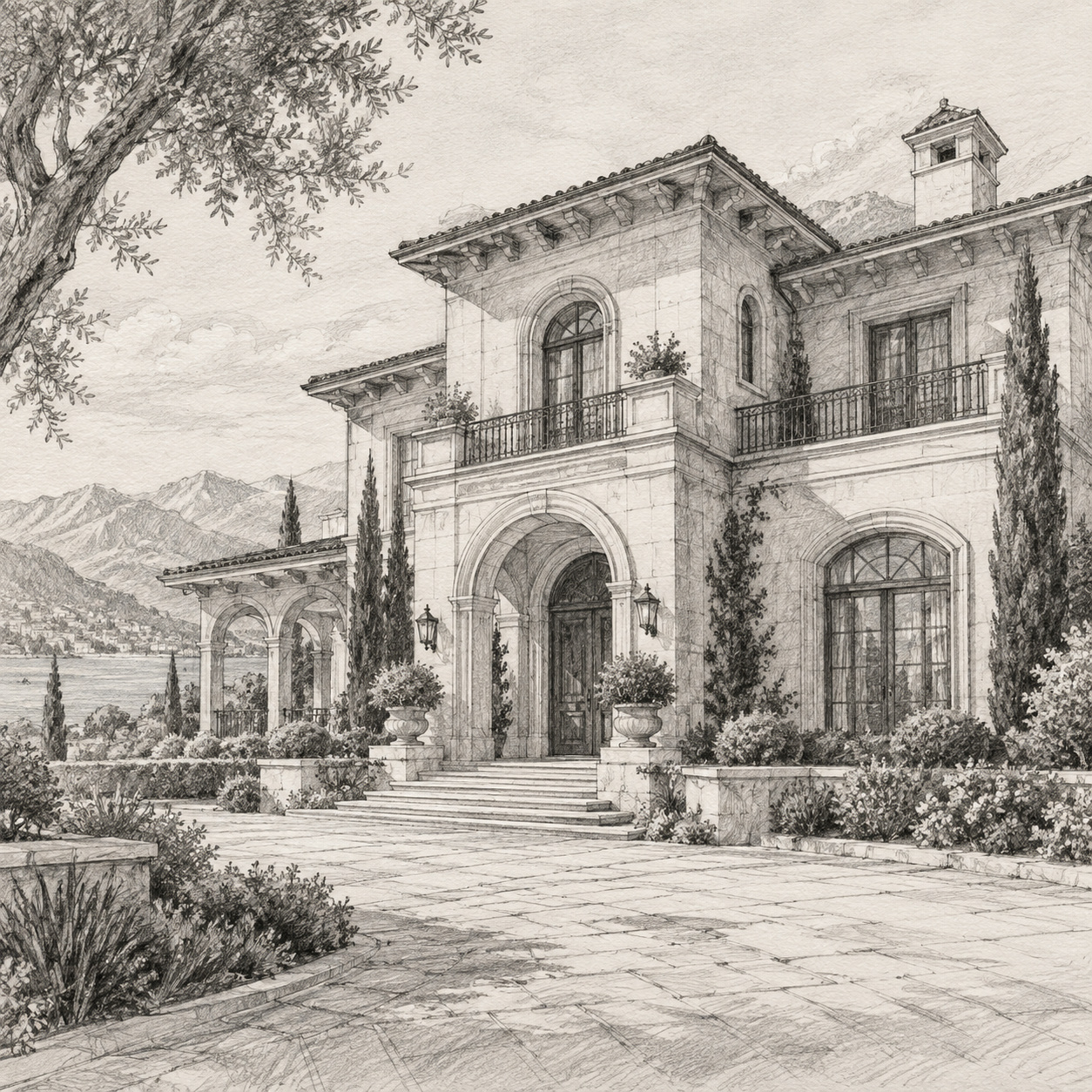 Architectural Pencil Sketch