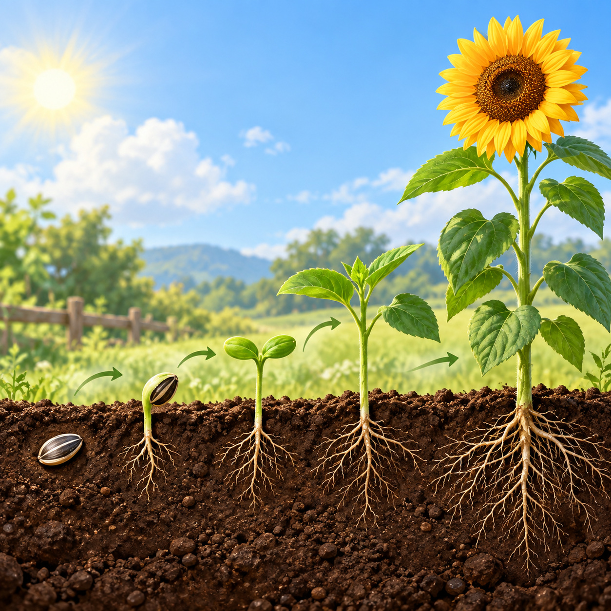 Plant-growth learning card — AI raster reference