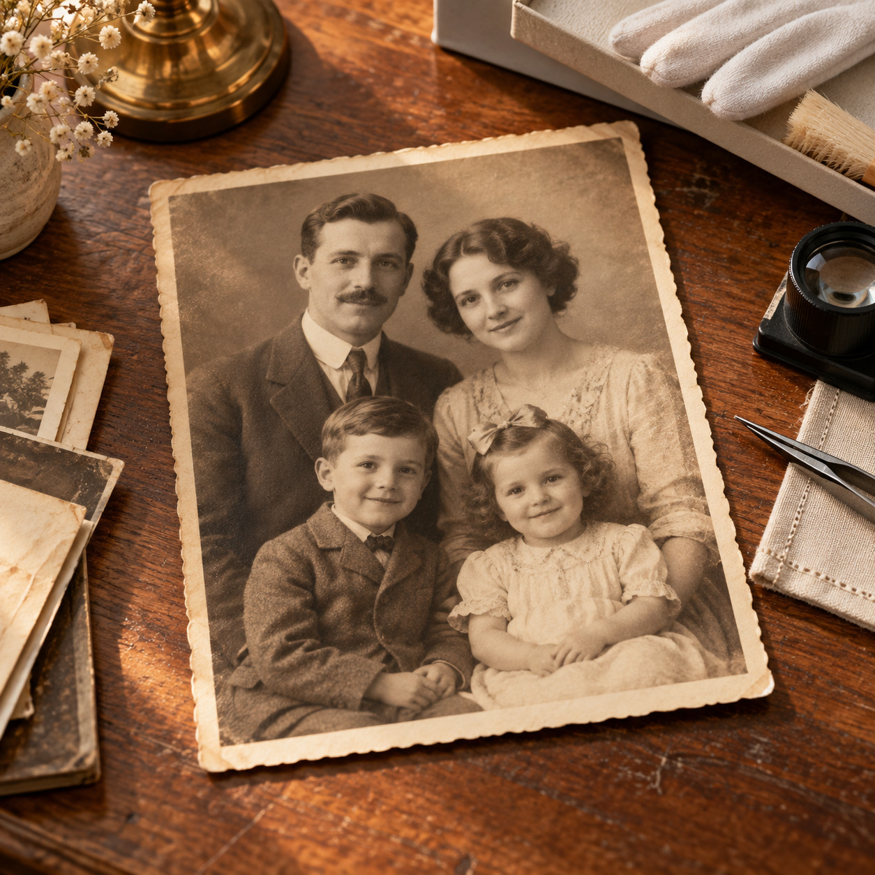 Gentle photo restoration — AI raster reference
