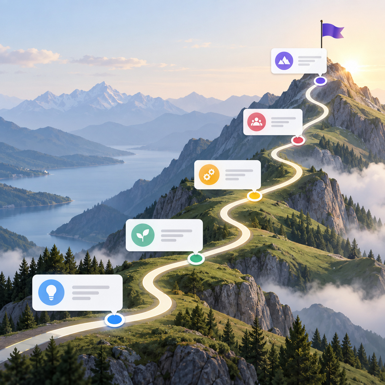 Project roadmap infographic