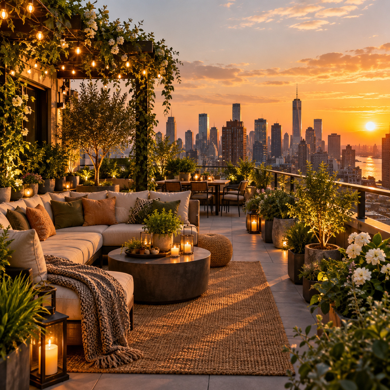City rooftop garden