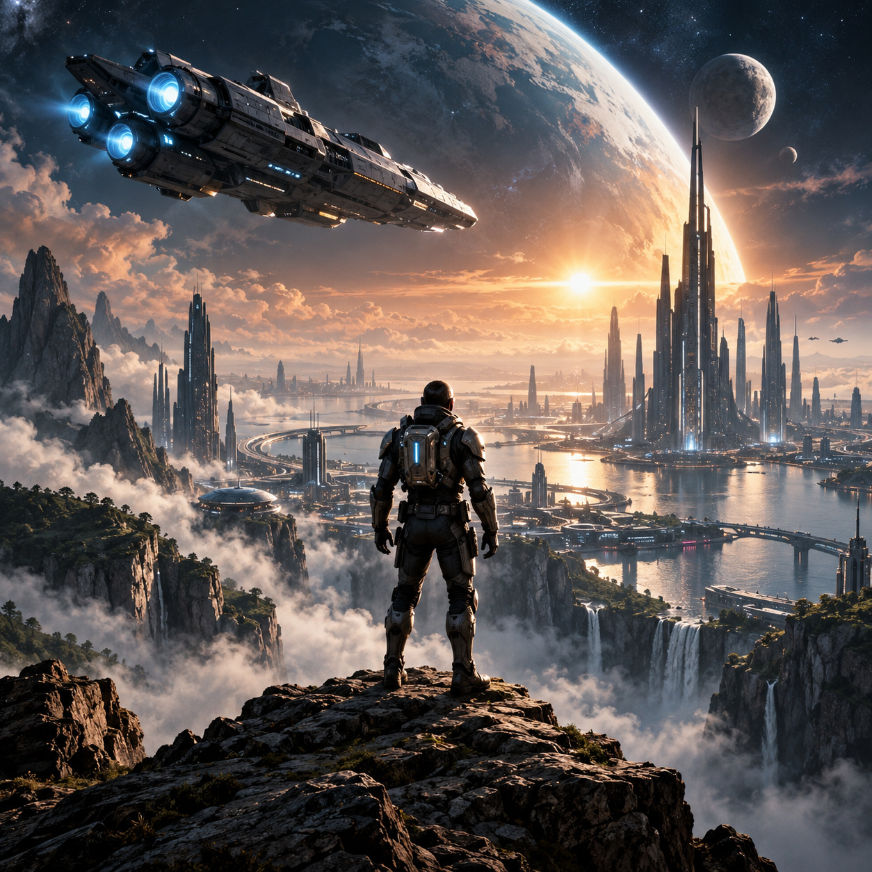Sci-fi book cover concept — AI raster reference