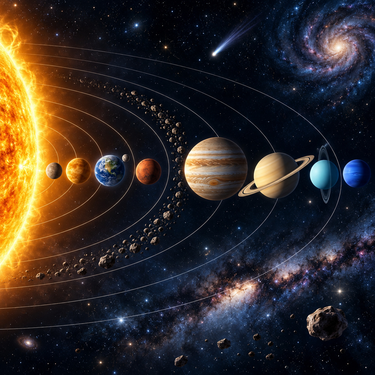 Solar-system classroom poster — AI raster reference